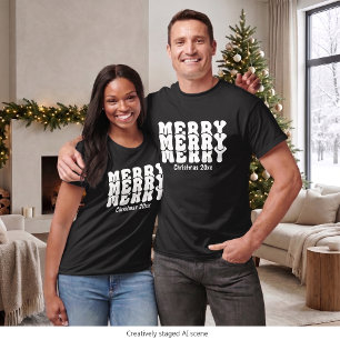 Camiseta Feliz Navidad Personalizado Con Tu Propio Texto
