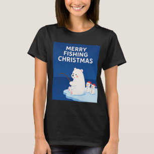 Camiseta Feliz Navidad Pescando – Oso Polar y Muñecos de Ni