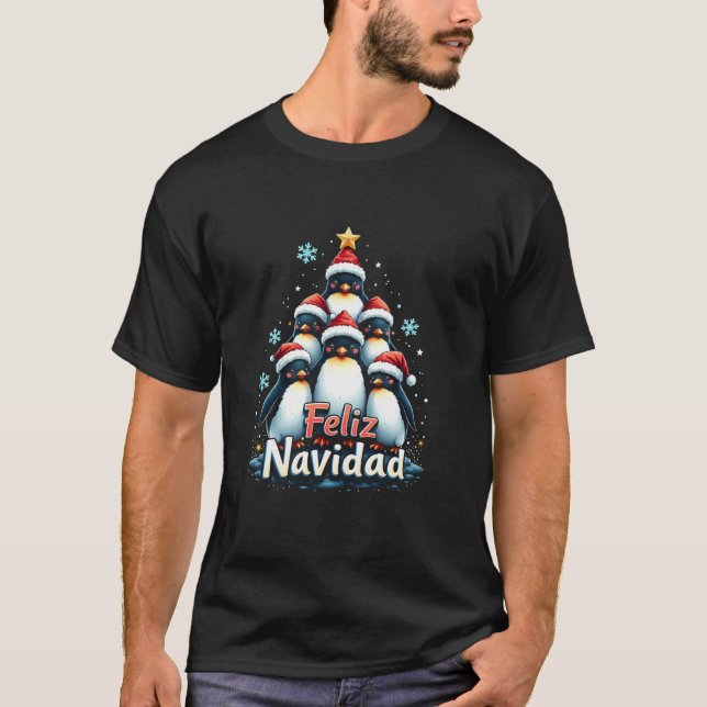 Camiseta Feliz Navidad Pingüino Chicas Niños Navidades dive (Anverso)