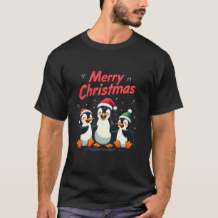 Camiseta Feliz Navidad Pingüino Santa Hat Claus Animal Xma