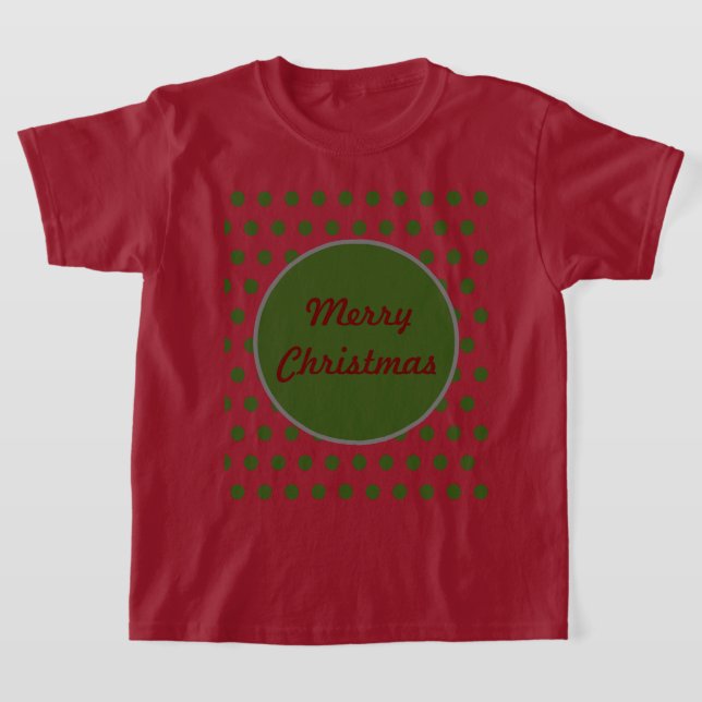 Camiseta Feliz Navidad Polka Dot Kids T-Shirt (Maroon) (Distribución)