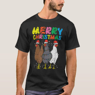 Camiseta Feliz Navidad Pollo Granjero Hens Granjero Navidad