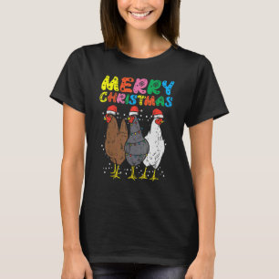 Camiseta Feliz Navidad Pollo Granjero Hens Granjero Navidad