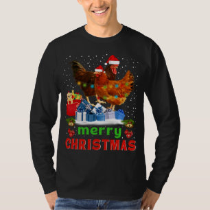 Camiseta Feliz Navidad Pollo Invierno Nochebuena Luces navi