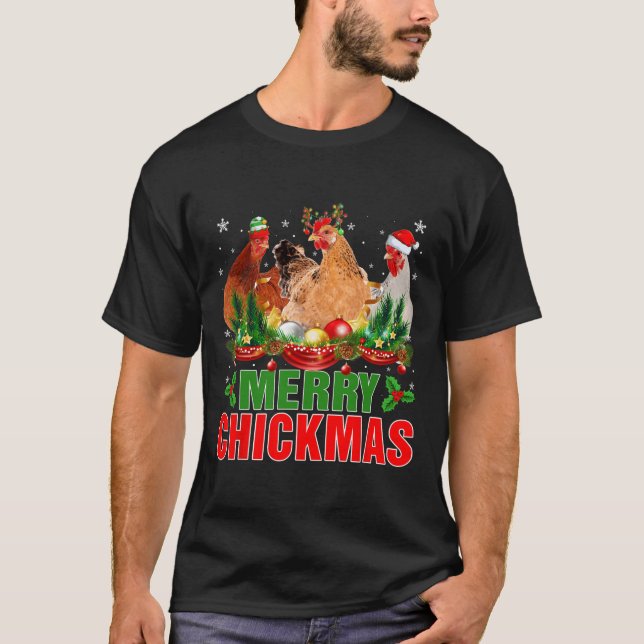 Camiseta Feliz Navidad Pollos de Papá Noel (Anverso)