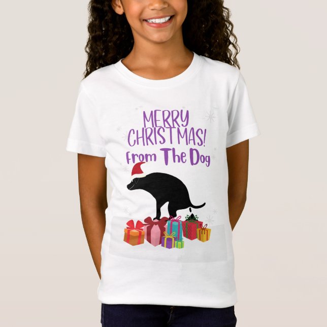 Camiseta Feliz Navidad por el perro que se empapaba (Anverso)