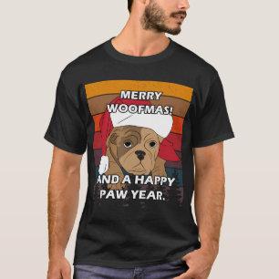Camiseta Feliz Navidad Pug, feliz woofmas! y un feliz año n