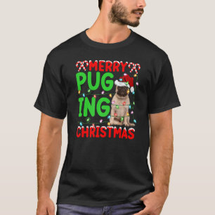 Camiseta Feliz Navidad Puging Navidad Luces Pug Perro Chris