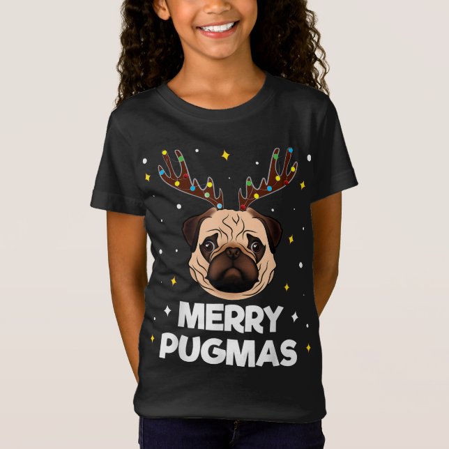Camiseta Feliz Navidad Pugmas Pug Dog Xmas Gracioso Puggy R (Anverso)