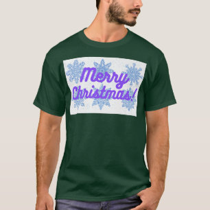 Camiseta Feliz Navidad Purple Tet y diseño de copos de niev