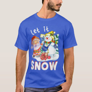 Camiseta Feliz Navidad Que Nieva A Santa Claus Snowman