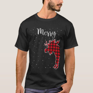 Camiseta Feliz Navidad Red Plaid Buffalo Mamáes Parejas de 