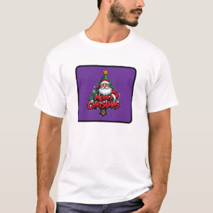 Camiseta Feliz Navidad Red Santa Classe Árbol de Navidad