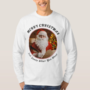 Camiseta Feliz Navidad Red Santa Claus Árbol de Navidad