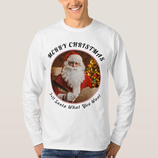 Camiseta Feliz Navidad Red Santa Claus Árbol de Navidad (Anverso)