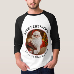 Camiseta Feliz Navidad Red Santa Claus Árbol de Navidad