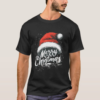 Camiseta Feliz Navidad Red Santa Hat Navidad Familia coinci