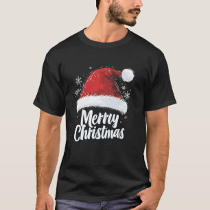 Camiseta Feliz Navidad Red Santa Hat Xmas Familia Hombres M