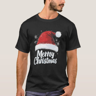 Camiseta Feliz Navidad Red Santa Hat Xmas Familia Hombres M