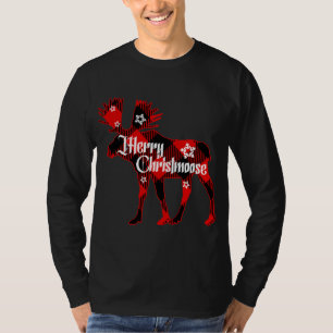 Camiseta Feliz Navidad. Regalo de búfalo revestido Moose Ch