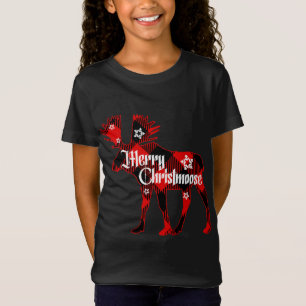 Camiseta Feliz Navidad. Regalo de búfalo revestido Moose Ch