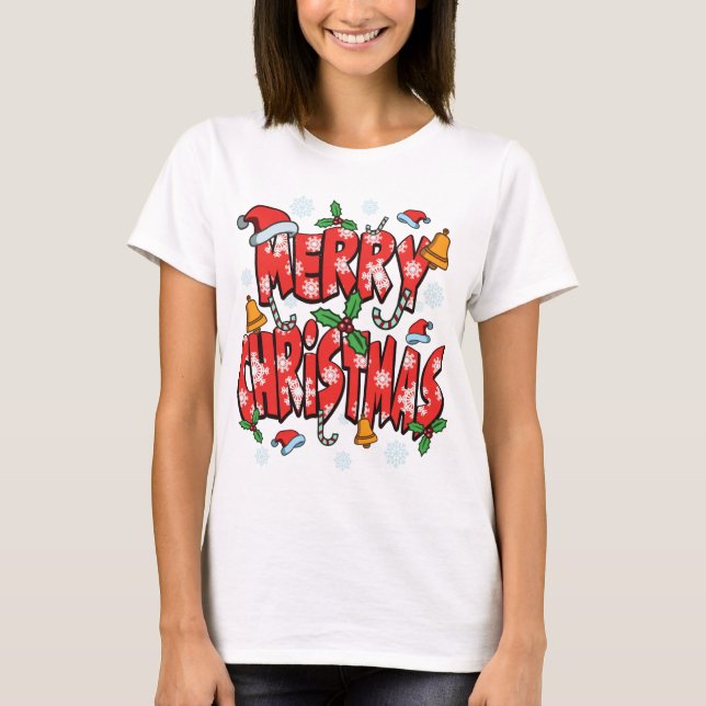 Camiseta Feliz Navidad - Regalo de Navidad festivo navideño (Anverso)