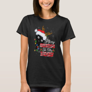 Camiseta Feliz Navidad Reindeo humano Santa Black Cat