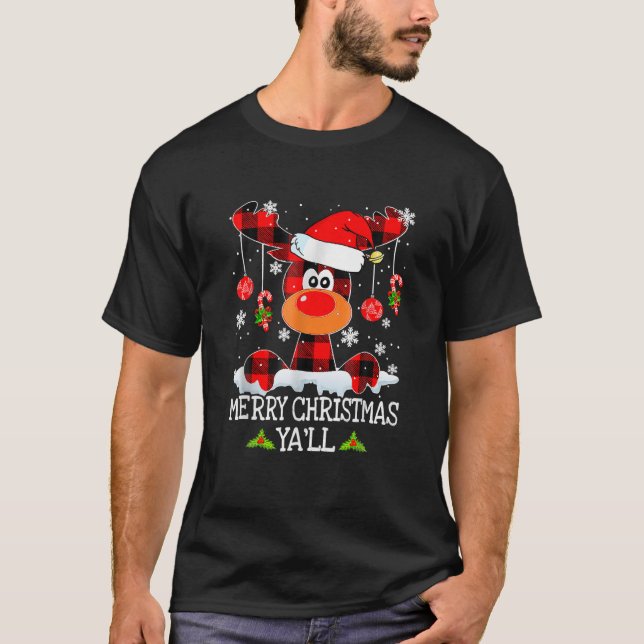Camiseta Feliz Navidad reno Santa Hat Buffalo R (Anverso)