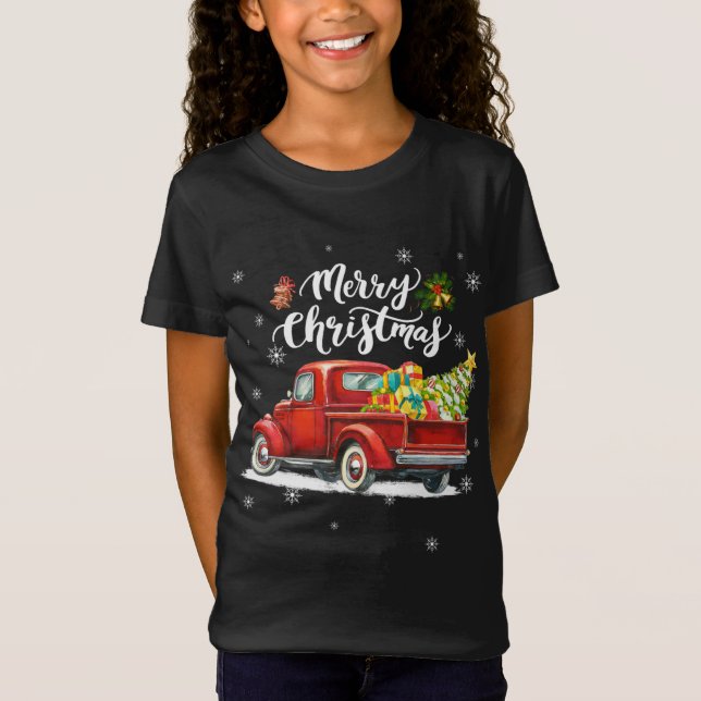 Camiseta Feliz Navidad Retro Camión Rojo Navidades Tre (Anverso)