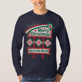 Camiseta Feliz Navidad Retro Marquee - Alegría al mundo