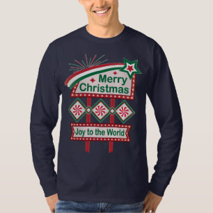 Camiseta Feliz Navidad Retro Marquee – Alegría para el Mund
