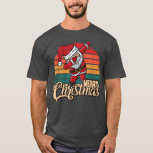 Camiseta Feliz Navidad Retro Vintage Dabbing Santa PJs