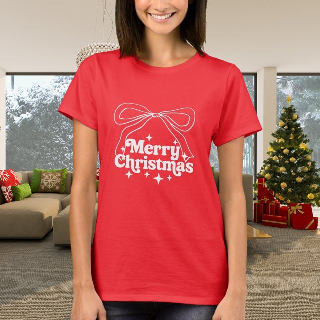 Camiseta Feliz Navidad rojo arco retro (Subido por el creador)