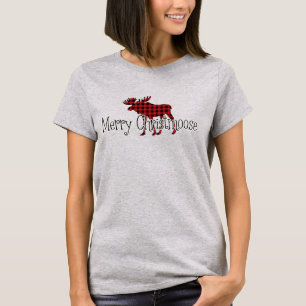 Camiseta Feliz Navidad Rojo, Negro Buffalo Tapado