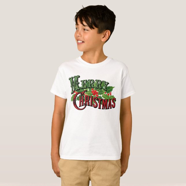 Camiseta Feliz Navidad Rojo y Verde (Anverso completo)