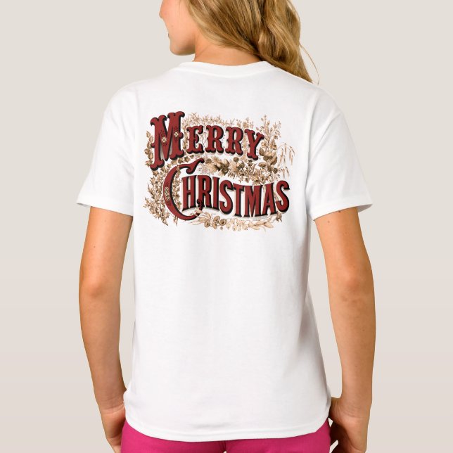 Camiseta Feliz Navidad Rústica  (Reverso)