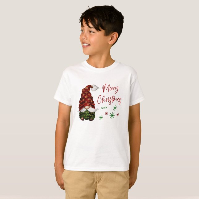 Camiseta Feliz Navidad Rústico País Gnome Fun Holiday (Anverso completo)