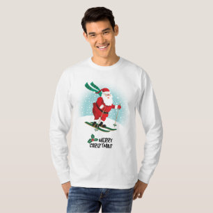 Camiseta Feliz Navidad Saltando Santa Claus   Vacaciones