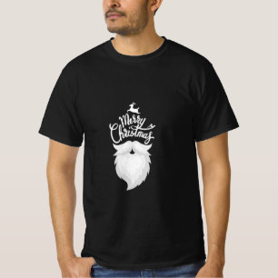 Camiseta Feliz Navidad Santa barba Diseño Minimalista