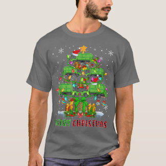 Camiseta Feliz Navidad Santa Basura Camiones de Navidad Árb