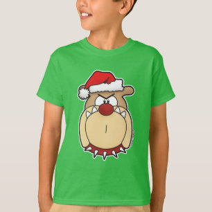 Camiseta Feliz Navidad Santa Bulldog Gráficos Tornado