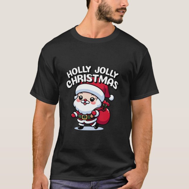 Camiseta Feliz Navidad Santa Claus Hombres (Anverso)