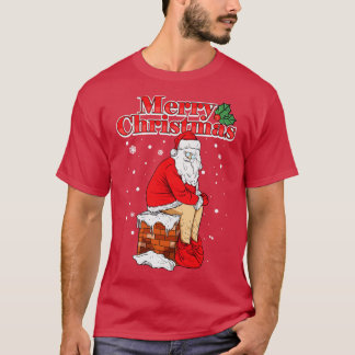 Camiseta Feliz Navidad Santa Cláusula Chimney Poop