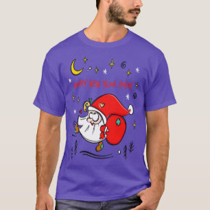 Camiseta Feliz Navidad Santa con bolso gracioso barbudo con