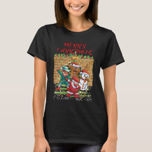 Camiseta Feliz Navidad Santa Dab Mujeres Negras