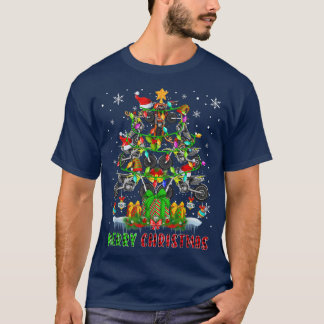 Camiseta Feliz Navidad Santa Dirt Bicicletas Navidad Luz de