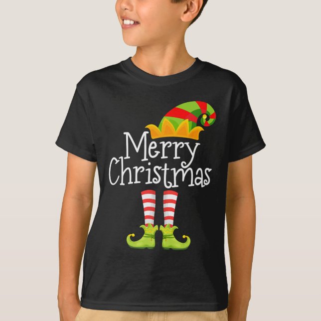 Camiseta Feliz Navidad Santa Elf Squad de renos Funny Xma (Anverso)