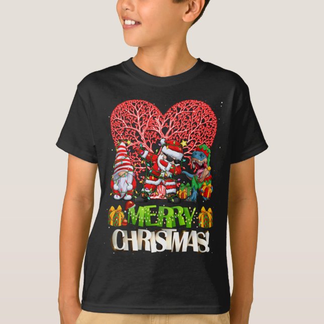 Camiseta Feliz Navidad santa Gnomes Dino (Anverso)