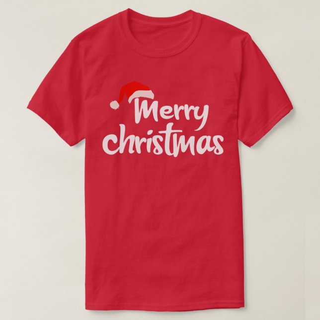 Camiseta Feliz Navidad Santa Hat 1 (Diseño del anverso)