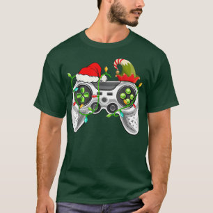 Camiseta Feliz Navidad Santa Hat Control de videojuegos X